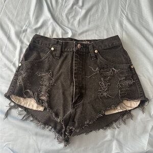 Wrangler Black Distressed Jean Shorts